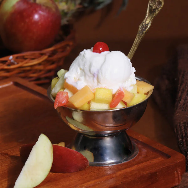 Fruit Salad with Vanilla Icecream